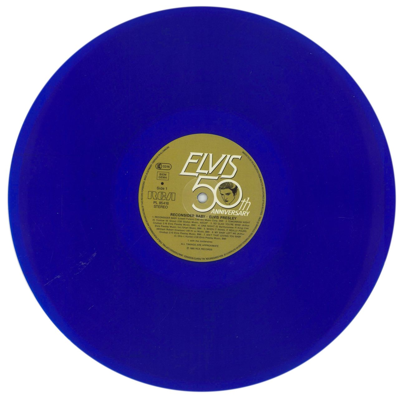 Elvis Presley Reconsider Baby - Blue Vinyl - Double stickered German Vinyl LP