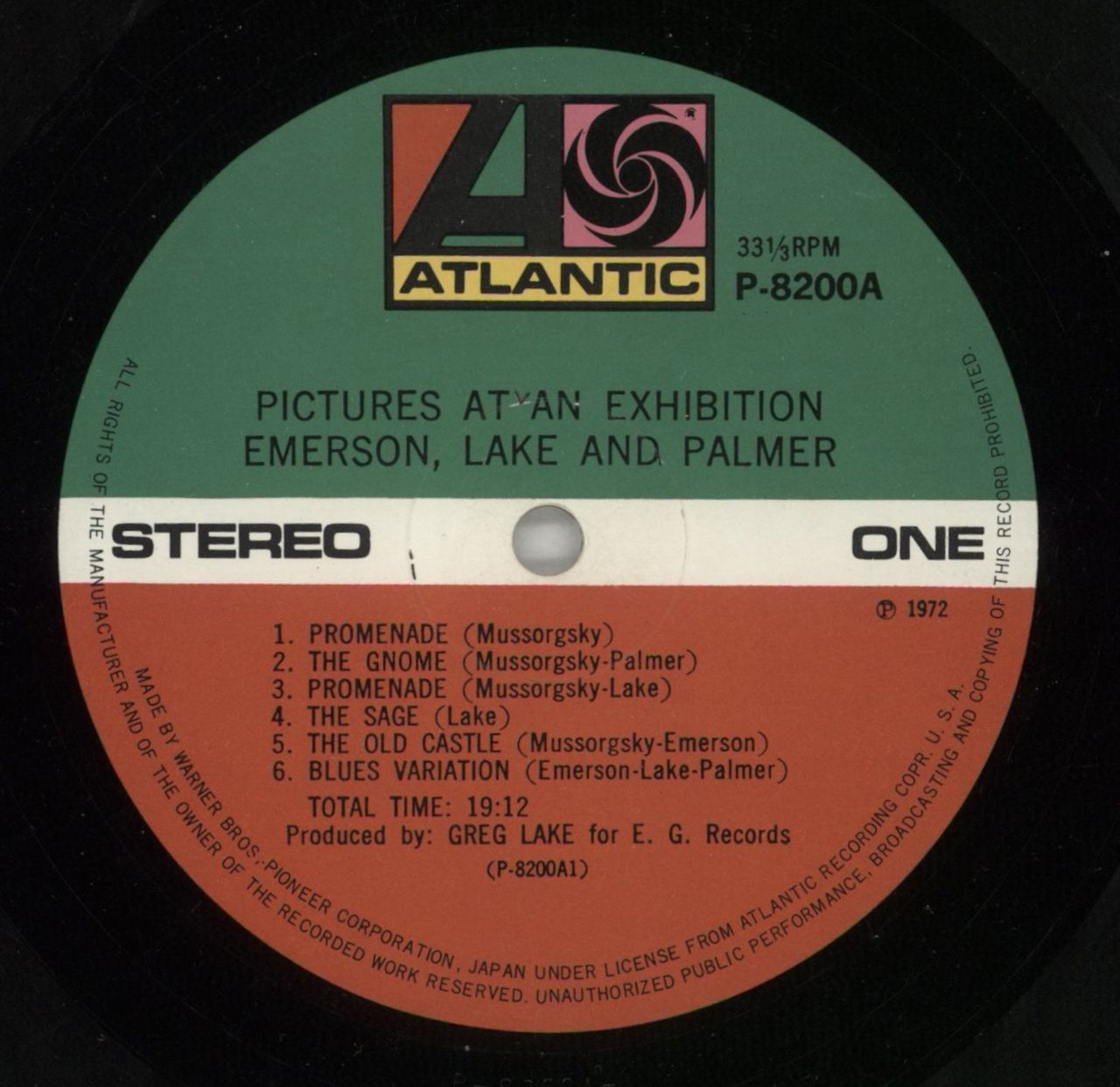 Emerson Lake & Palmer Pictures At An Exhibition - 1st + Obi - VG Japanese Vinyl LP