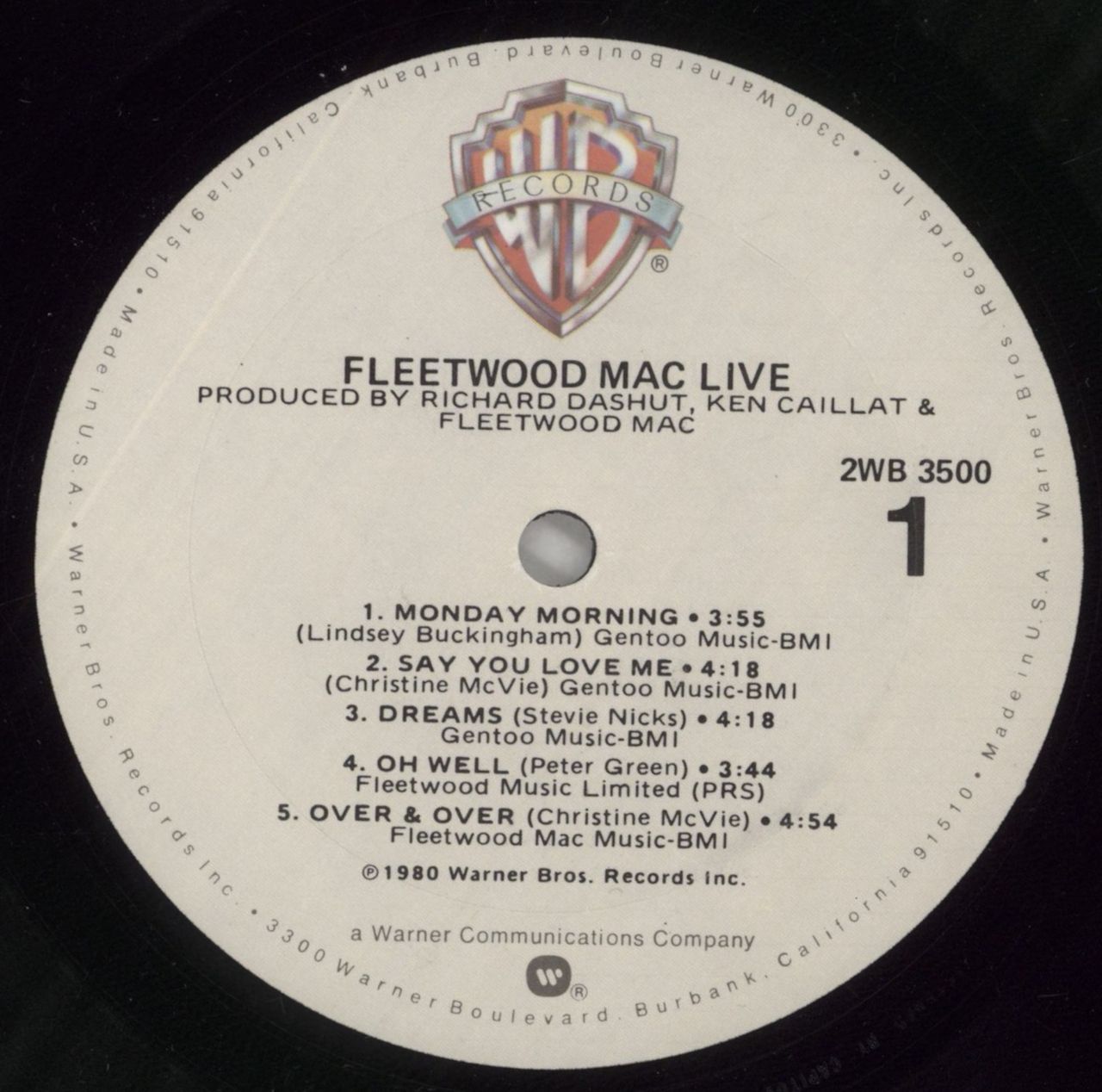 Fleetwood Mac Live US 2-LP vinyl set