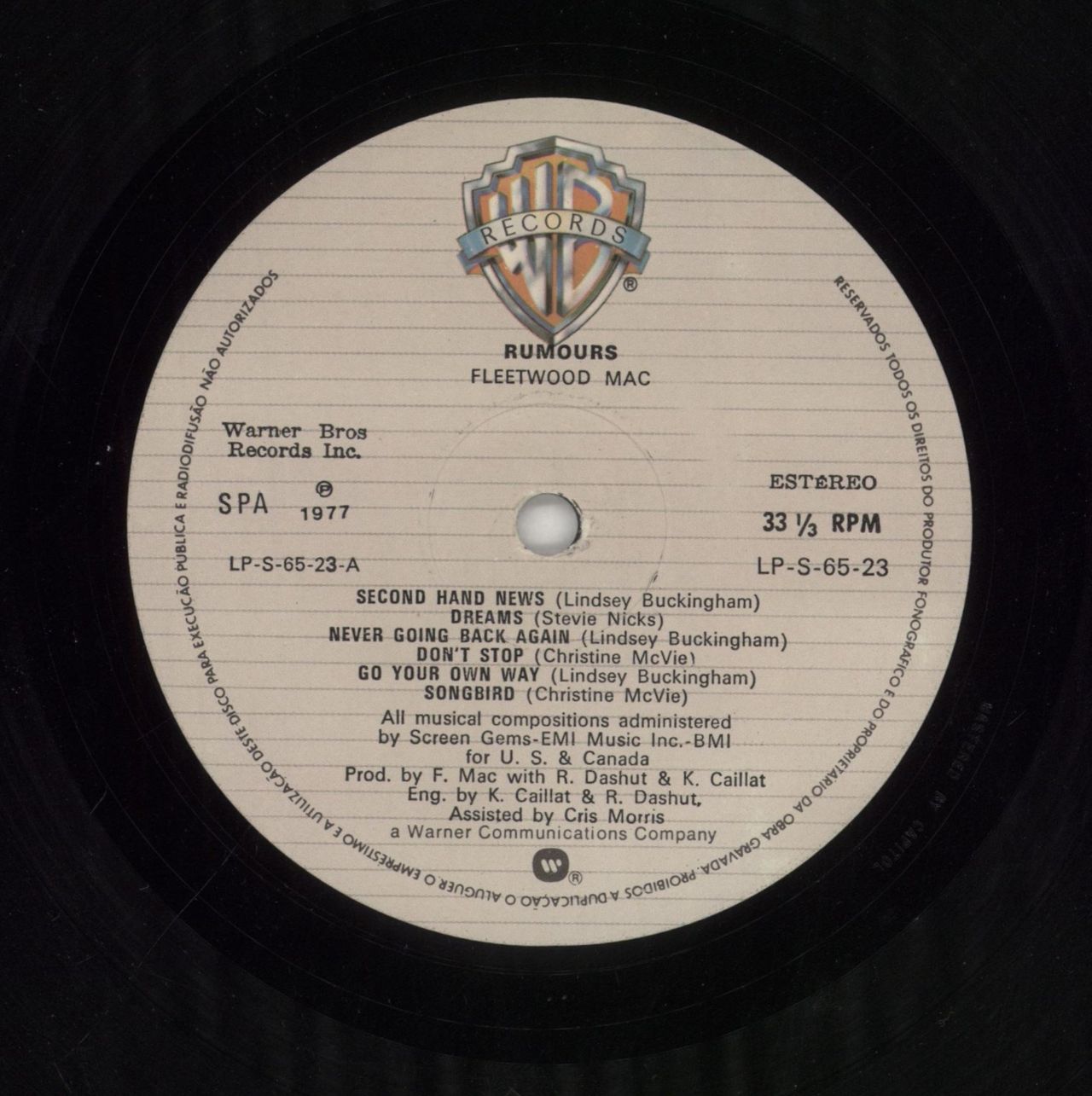 Fleetwood Mac Rumours Portugese Vinyl LP