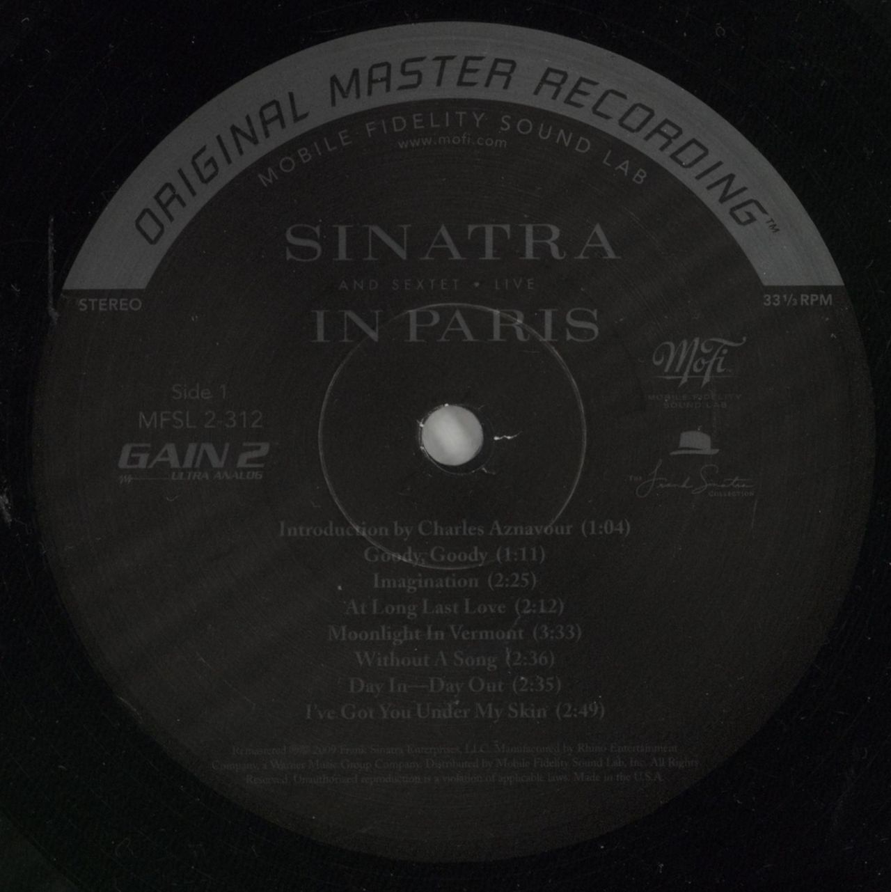 Frank Sinatra Live In Paris - 180gm Vinyl US 2-LP vinyl set