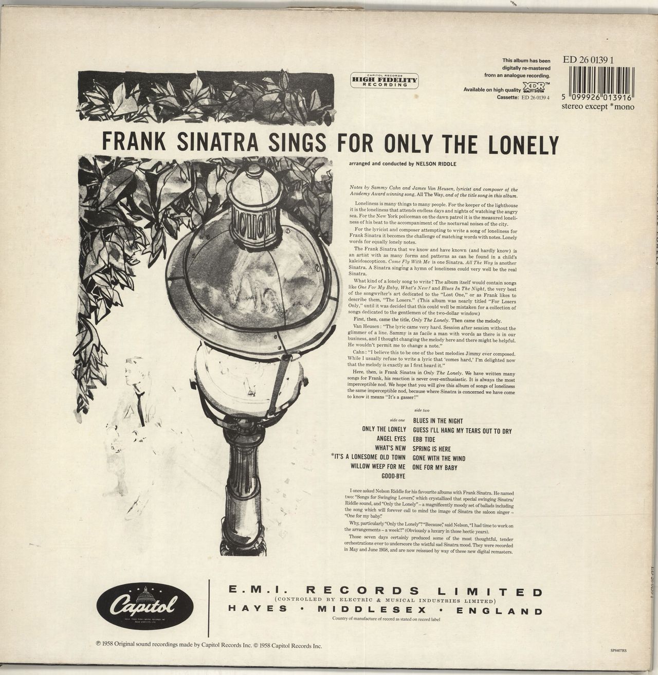 Frank Sinatra Only The Lonely UK Vinyl LP