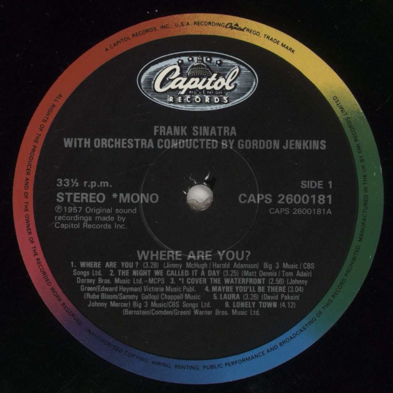 Frank Sinatra Where Are You?- Promo Sticker UK Promo Vinyl LP