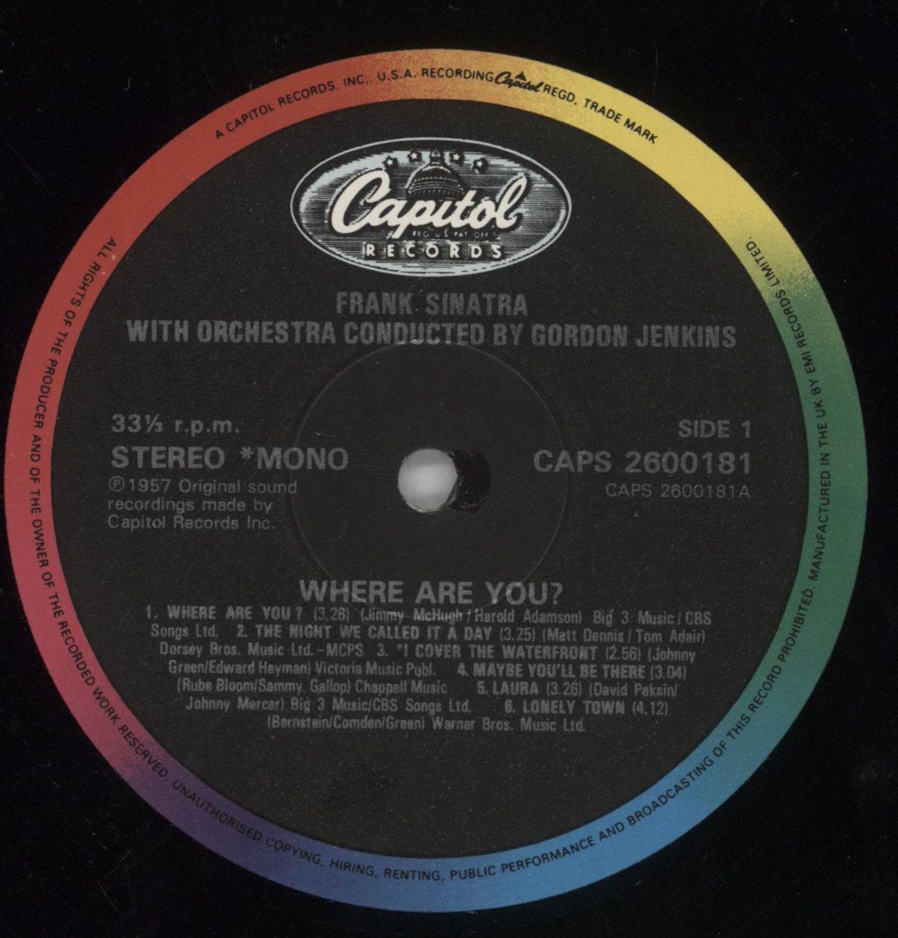 Frank Sinatra Where Are You? UK Vinyl LP