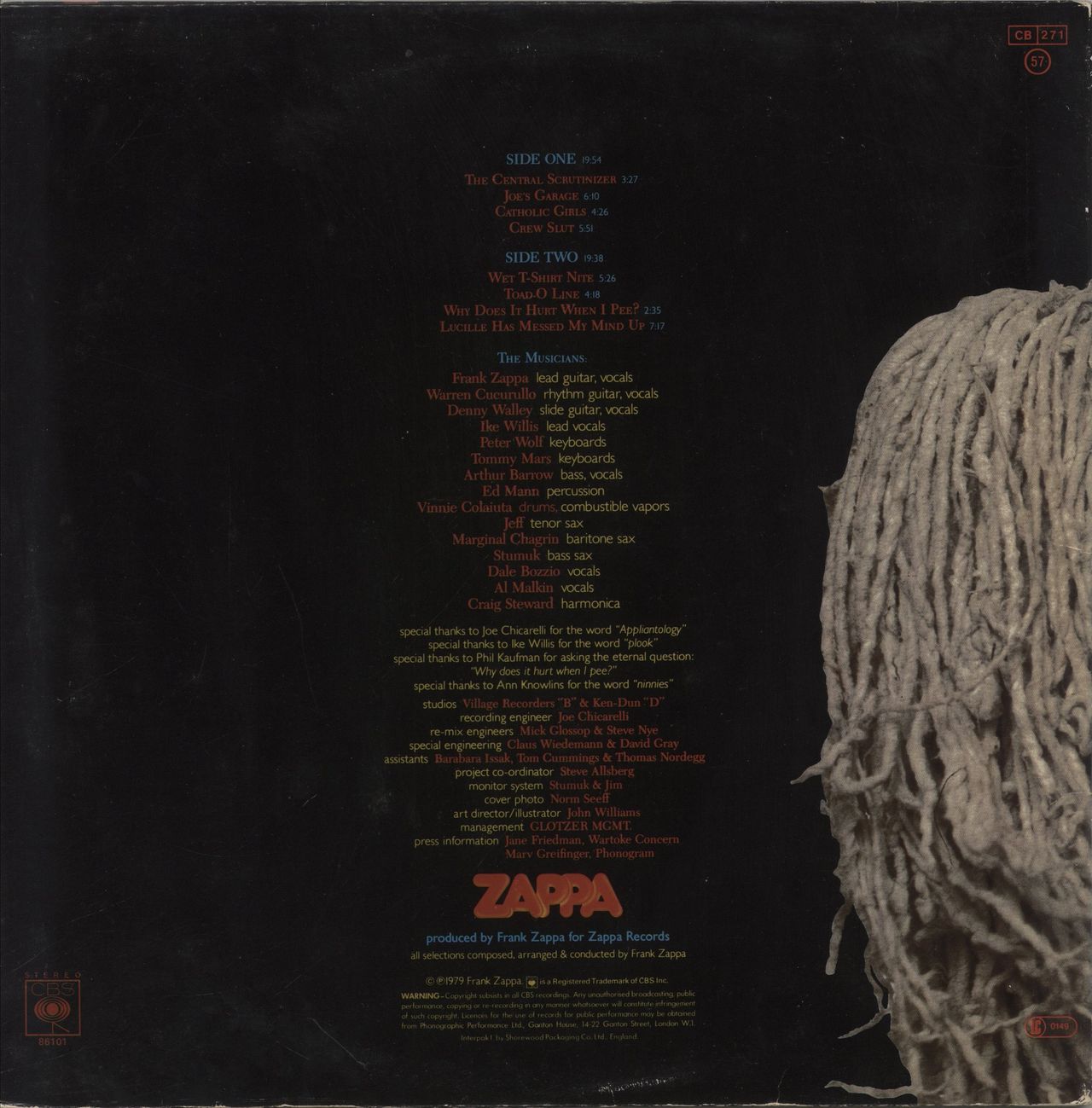 Frank Zappa Joe's Garage Act I UK Vinyl LP