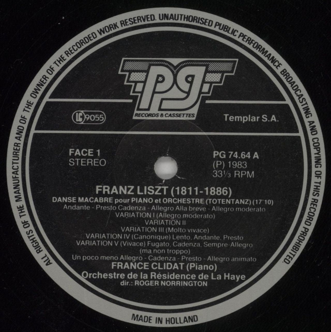 Franz Liszt Liszt: Totentanz - Danse Macabre / Ungarische Frantasie - Fantaisie Hongroise - Hungarian Fantasy Dutch Vinyl LP