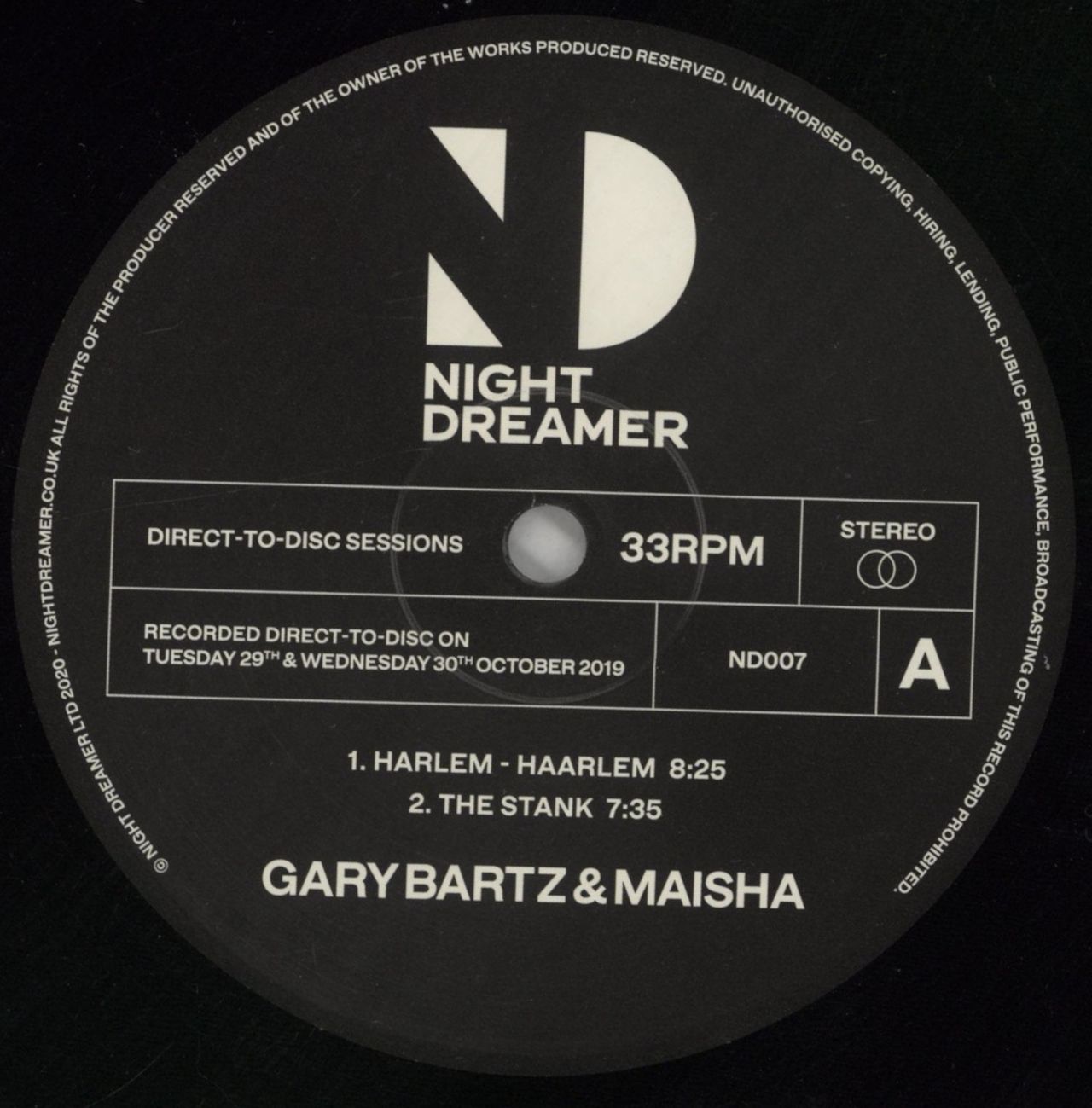 Gary Bartz Night Dreamer Direct-to-Disc Sessions UK Vinyl LP