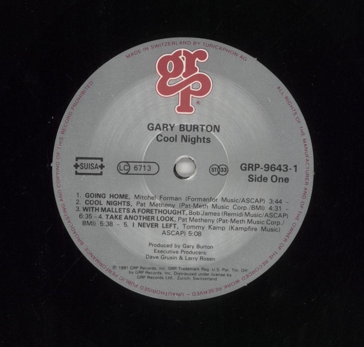 Gary Burton Cool Nights Swiss Vinyl LP