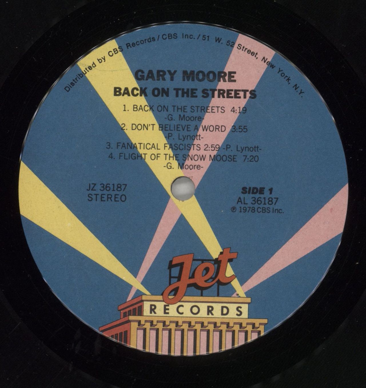 Gary Moore Back On The Streets UK Vinyl LP