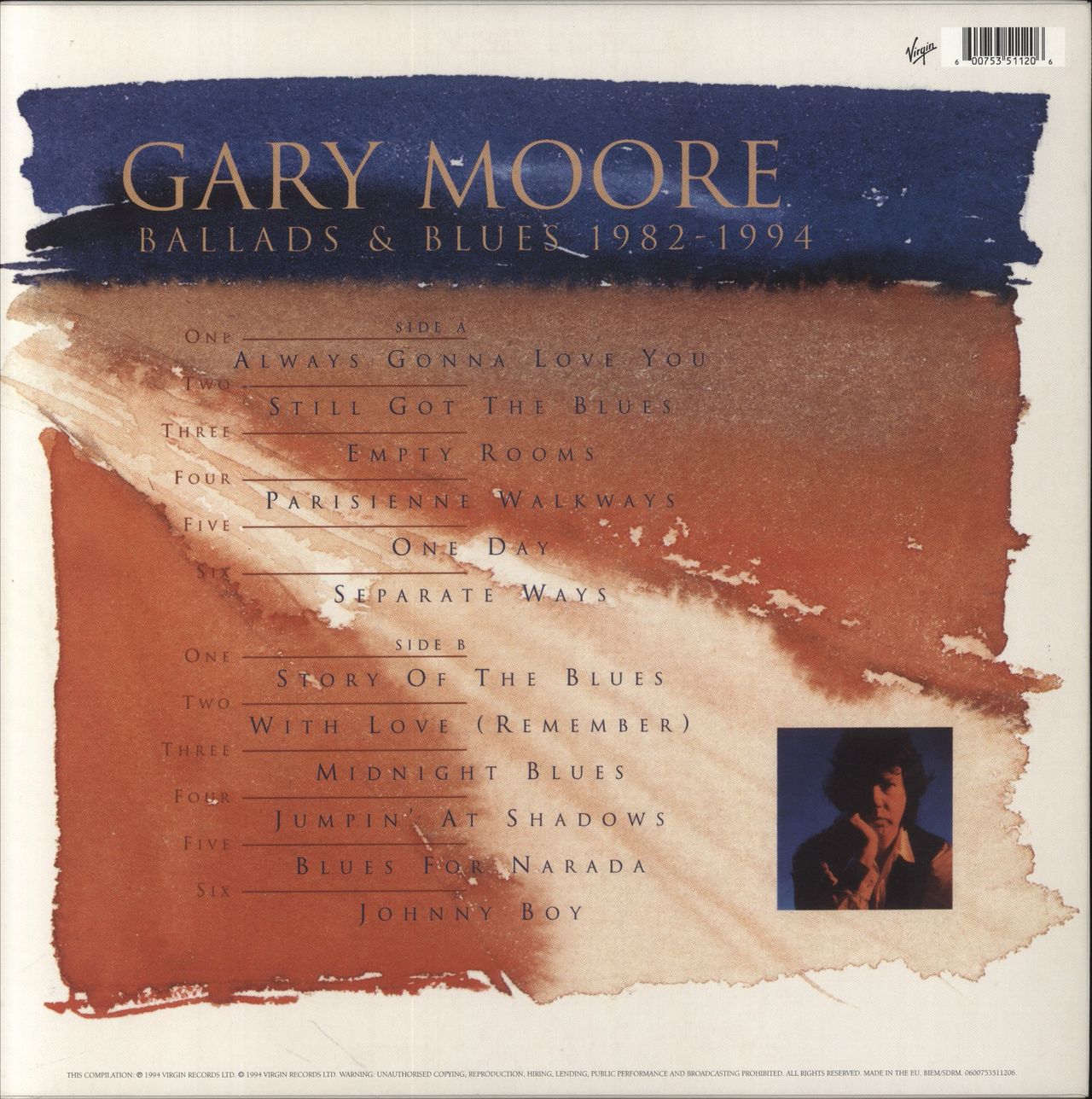 Gary Moore Ballads & Blues 1982-1994 UK Promo Vinyl LP