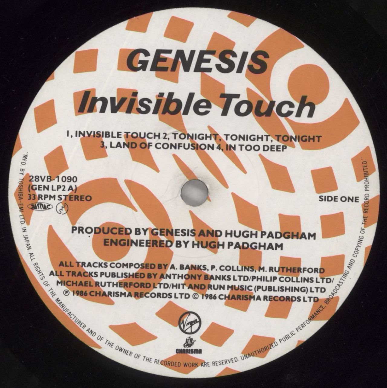 Genesis Invisible Touch - VG/EX Japanese Vinyl LP