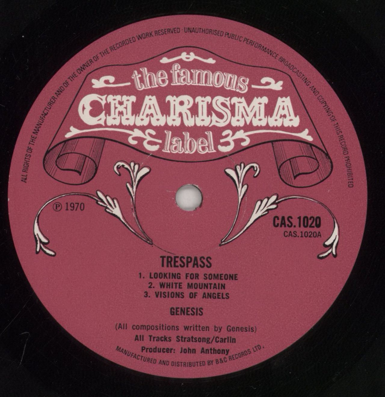 Genesis Trespass - 1st (B) - EX UK Vinyl LP
