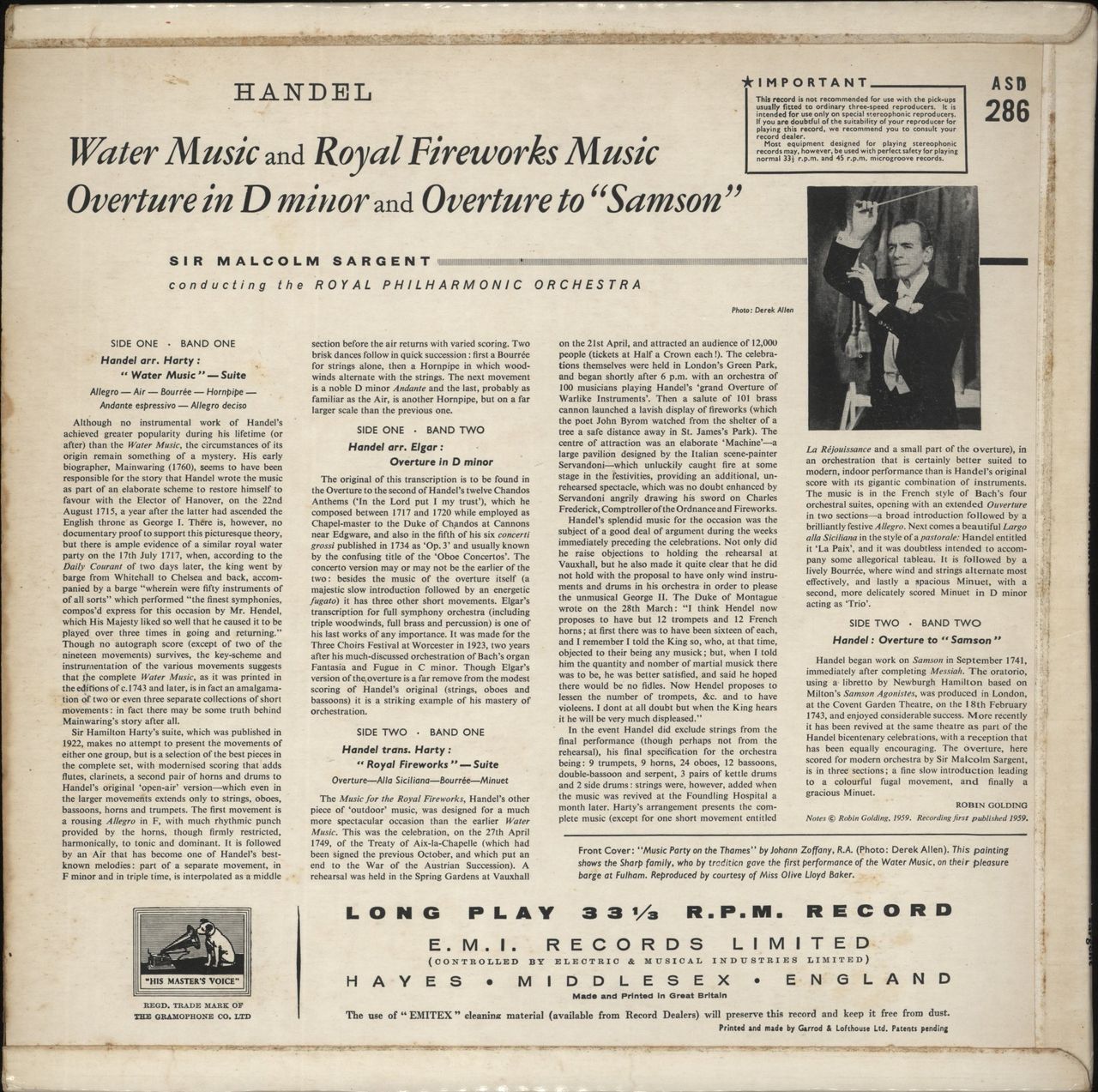 George Frideric Handel Handel: Water Music & Royal Fireworks Music UK Vinyl LP