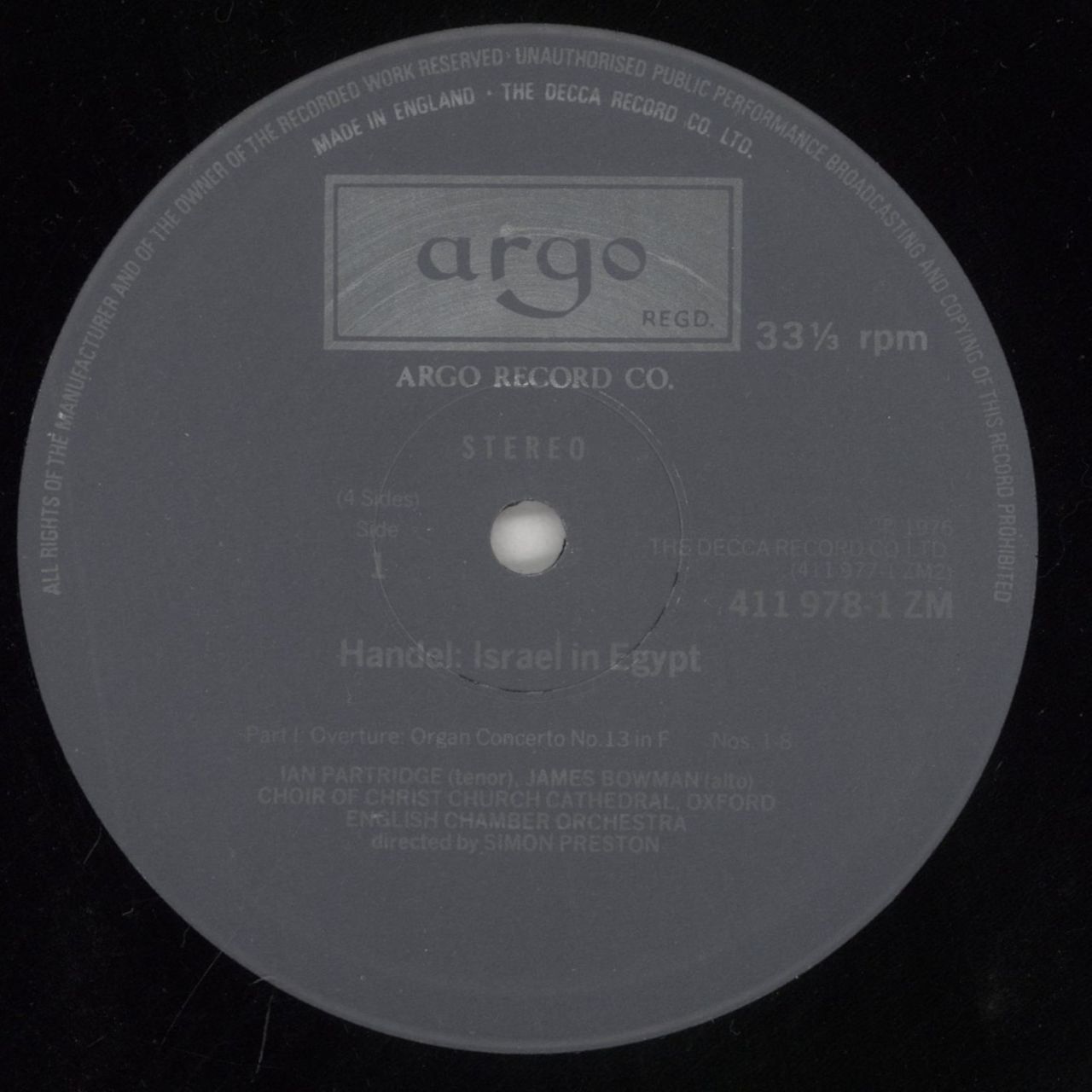 George Frideric Handel Israel in Egypt UK 2-LP vinyl set
