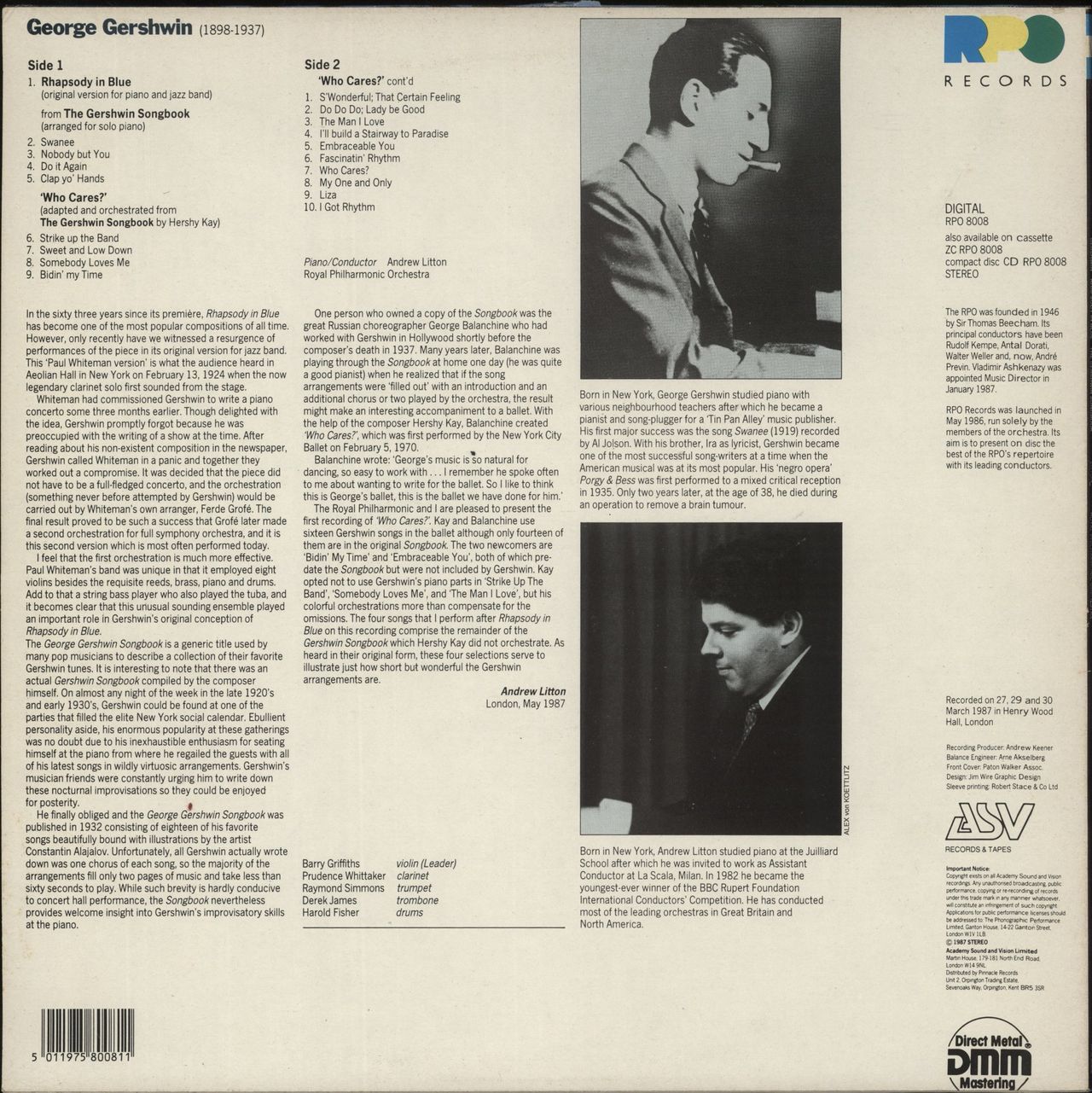 George Gershwin Gershwin Gold - Rhapsody In Blue - The Gershwin Songbook UK Vinyl LP