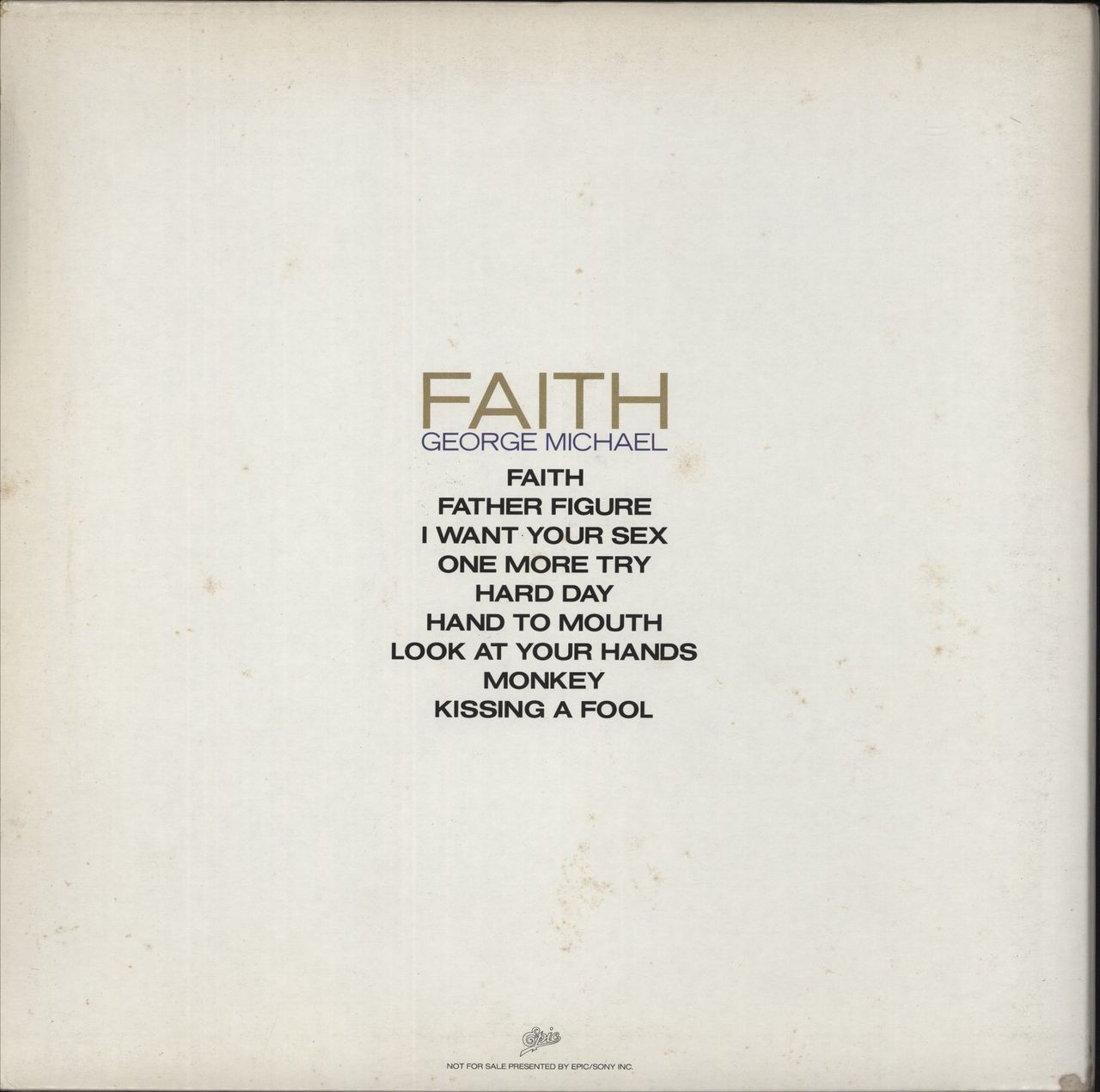 George Michael Faith - Promo Outer Gatefold Sleeve - EX Japanese Promo Vinyl LP