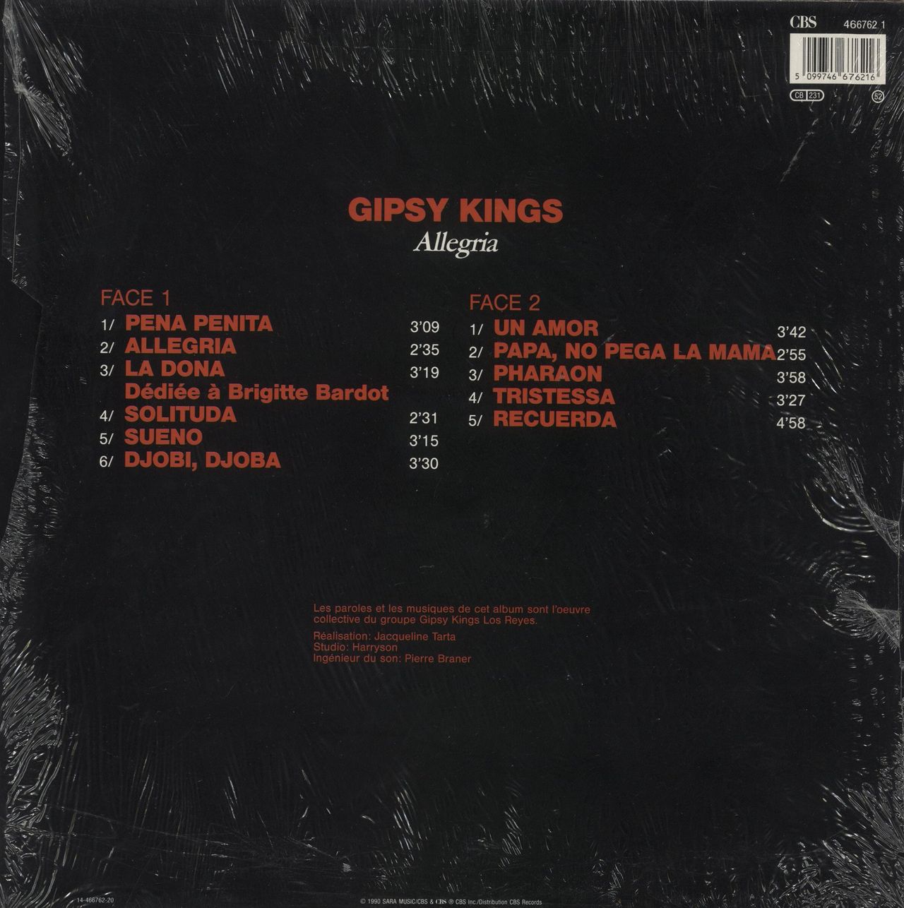 Gipsy Kings Allegria Dutch Vinyl LP