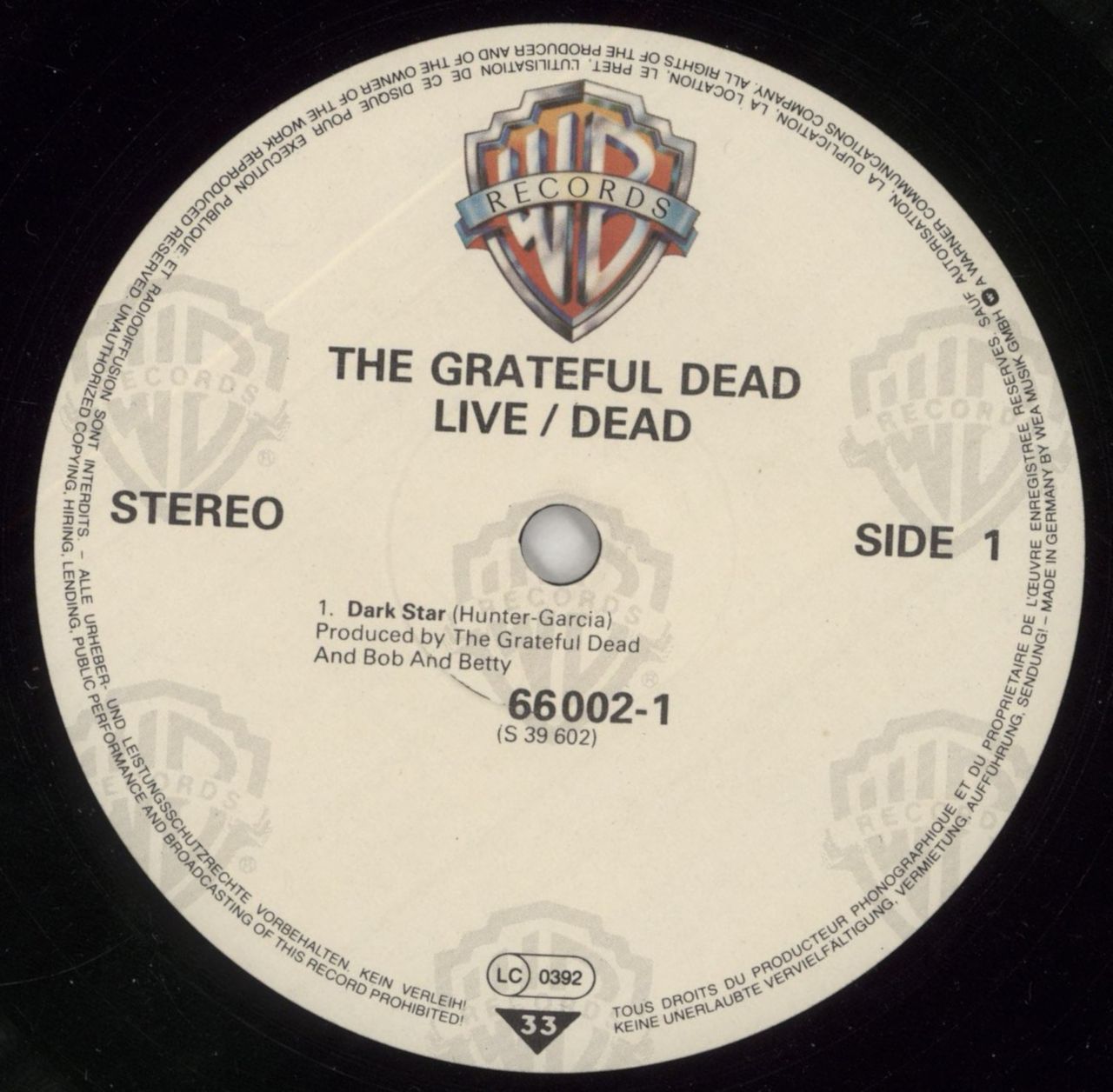 Grateful Dead Live/Dead German 2-LP vinyl set