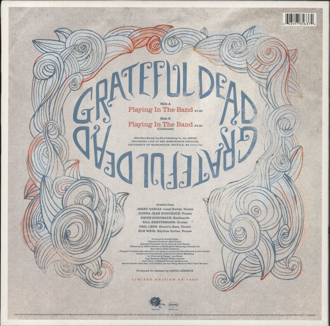 Grateful Dead Playing In The Band - Seattle, Washington 5/21/74 - RSD 2018 - Sealed UK Vinyl LP