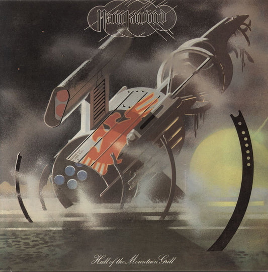Hawkwind Hall Of The Mountain Grill + Inner - Yellow labels UK Vinyl LP