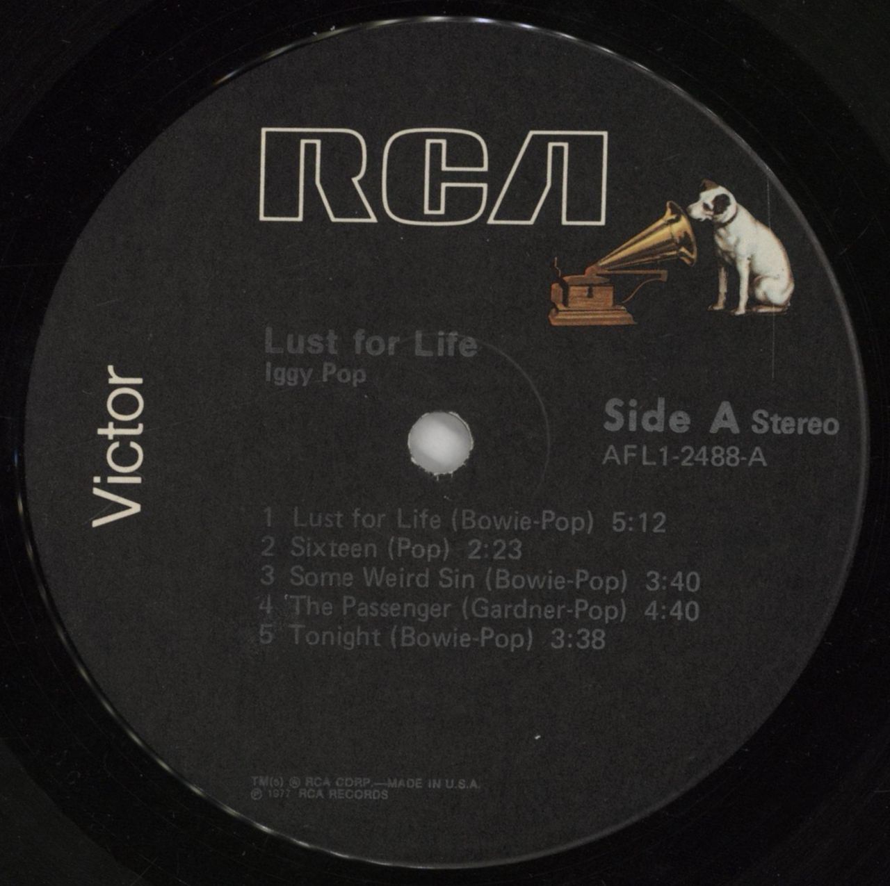 Iggy Pop Lust For Life - VG US Vinyl LP