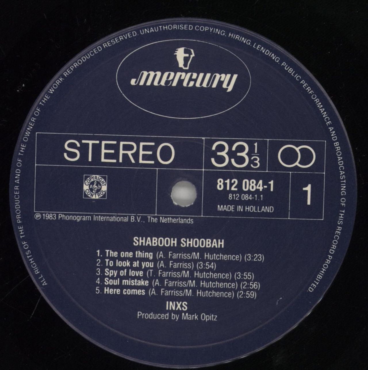 Inxs Shabooh Shoobah - Stickered Dutch Vinyl LP