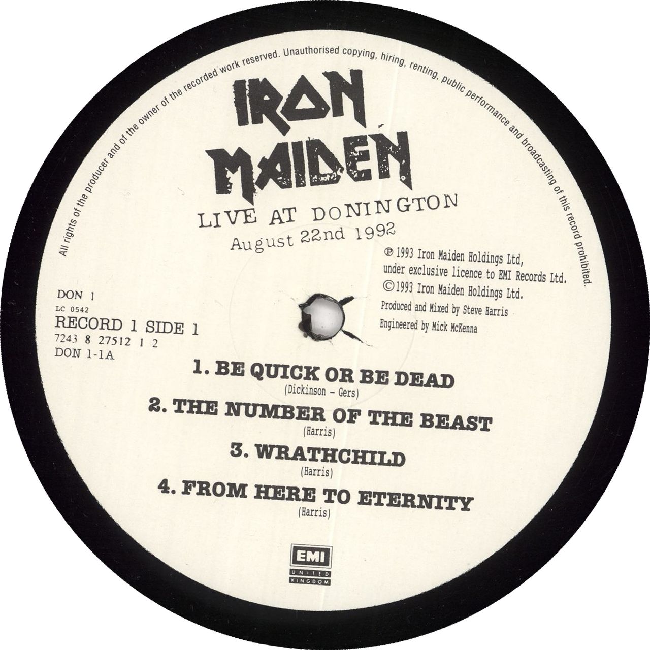 Iron Maiden Live At Donington UK 3-LP vinyl set