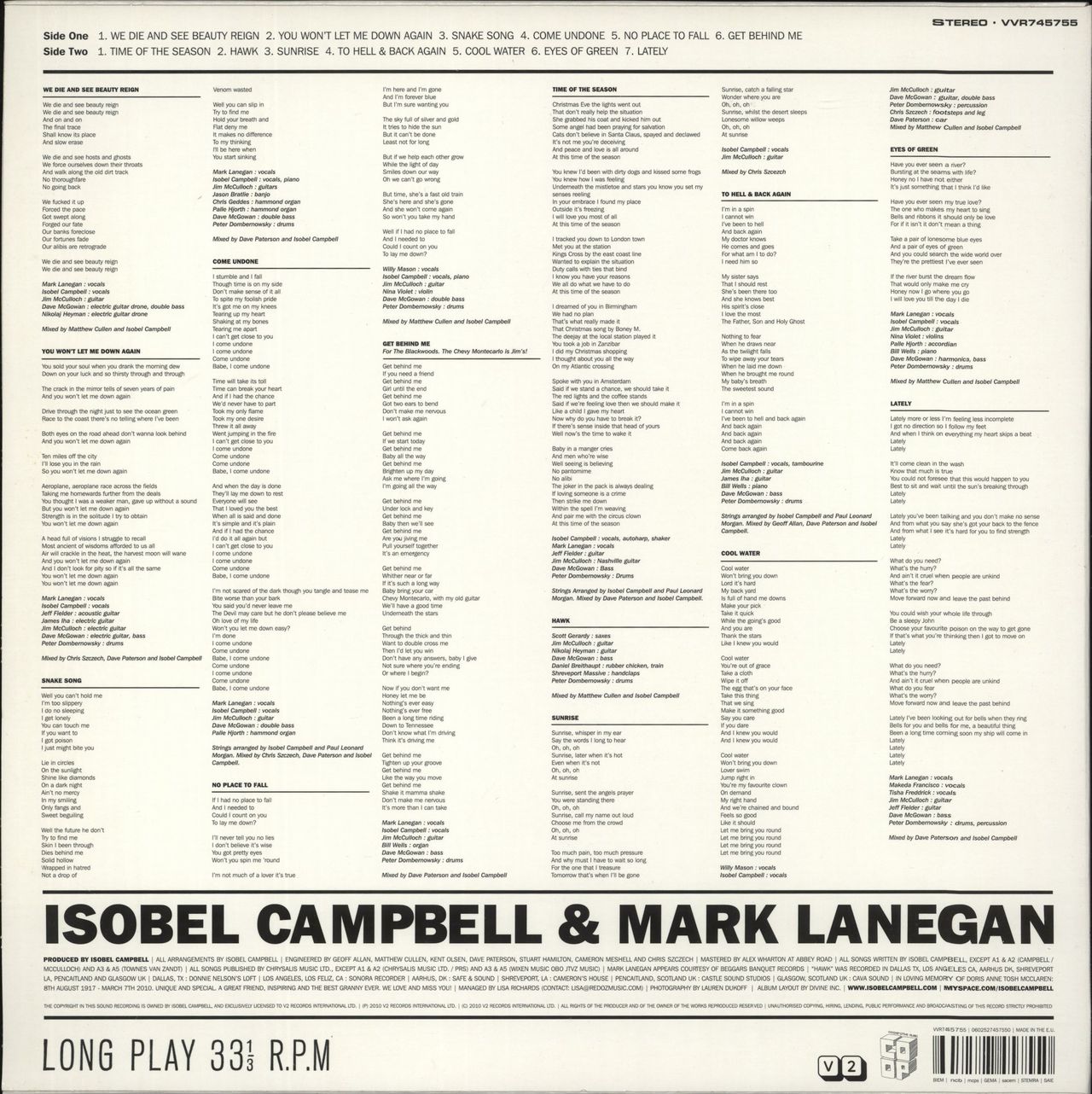 Isobel Campbell Hawk UK 2-LP vinyl set