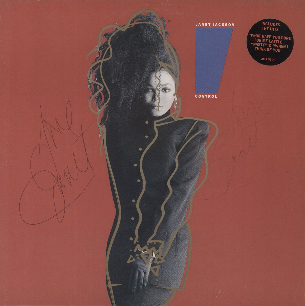 Janet Jackson Control - Autographed UK Vinyl LP