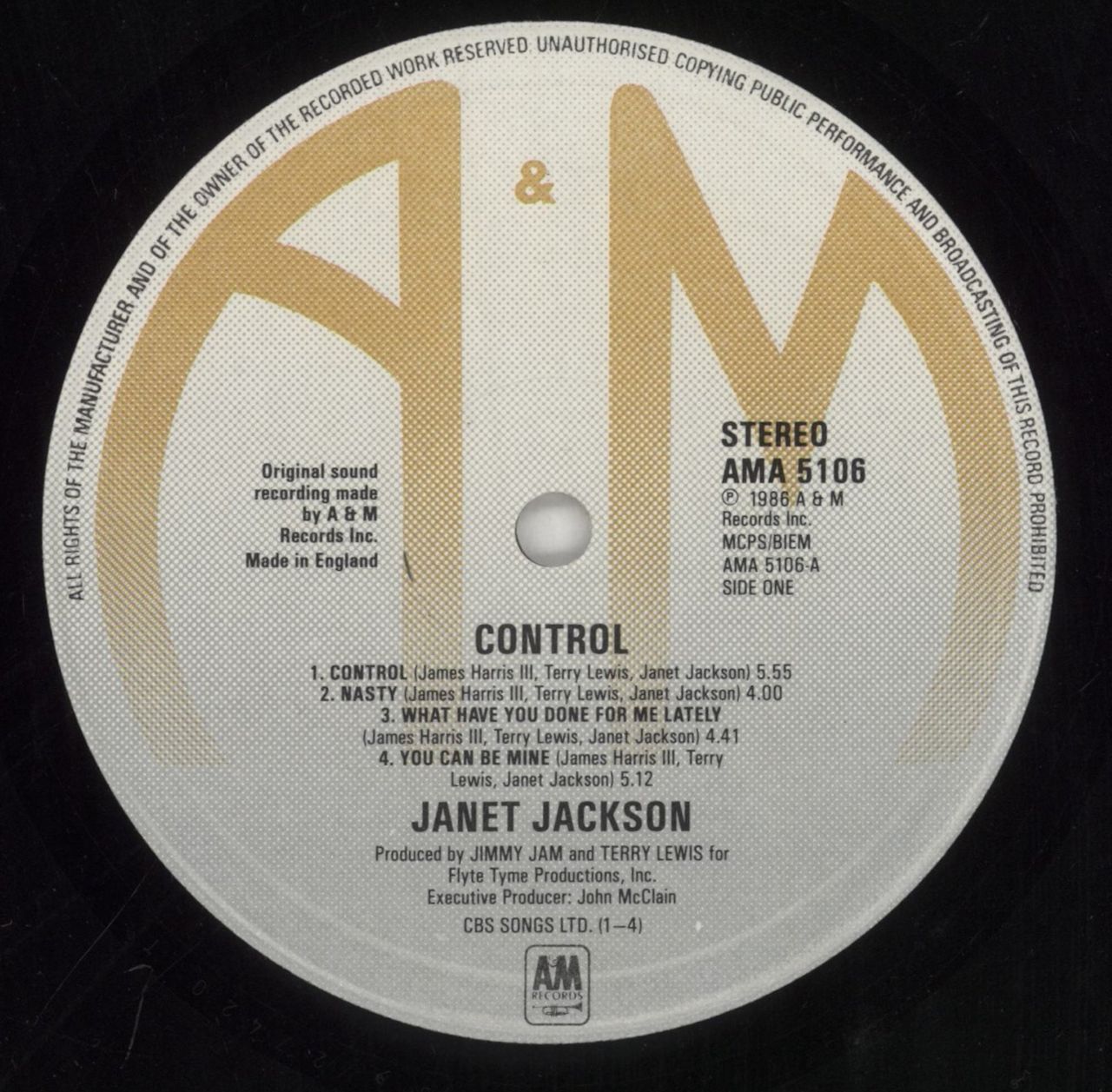 Janet Jackson Control - Autographed UK Vinyl LP