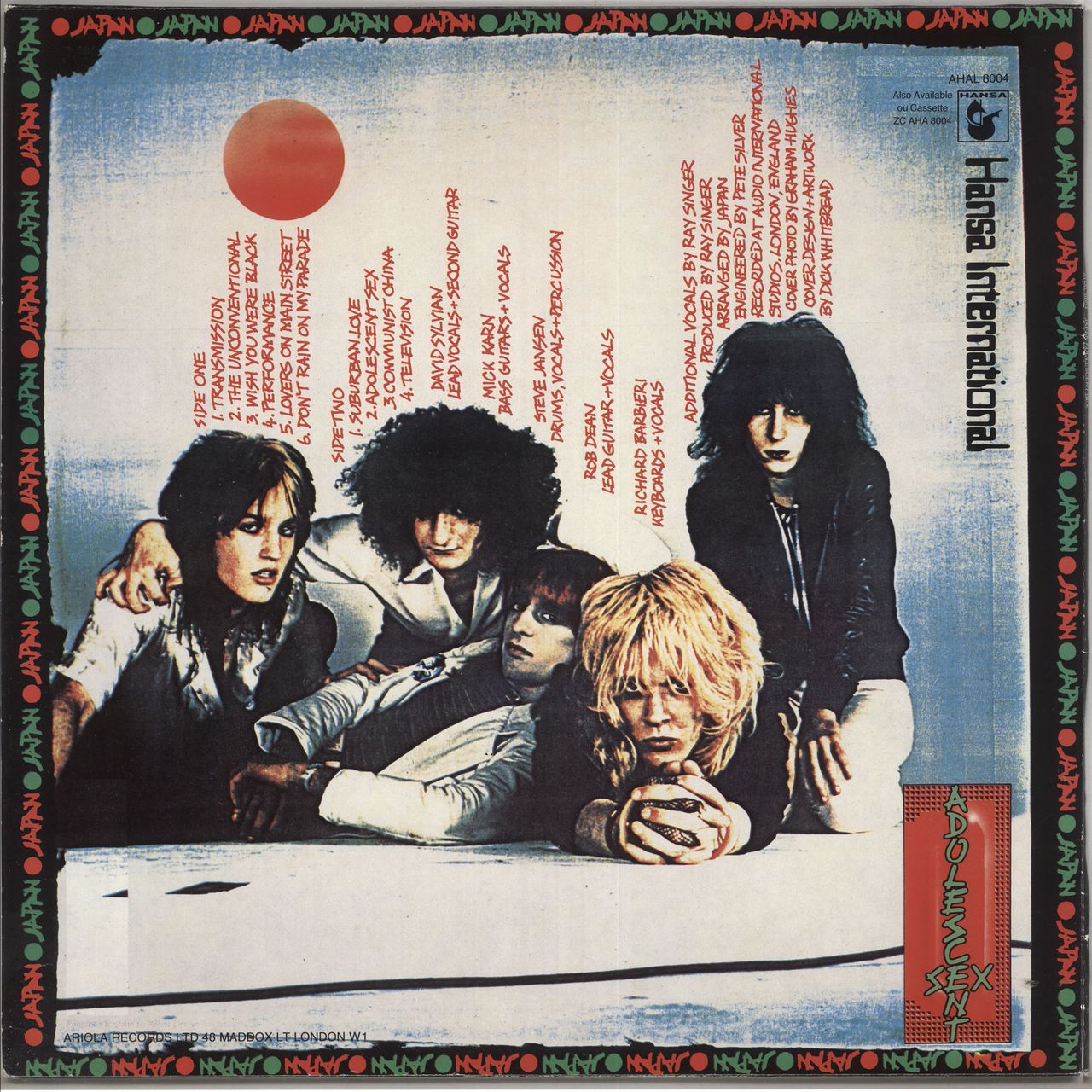 Japan Adolescent Sex - 2nd - EX UK Vinyl LP