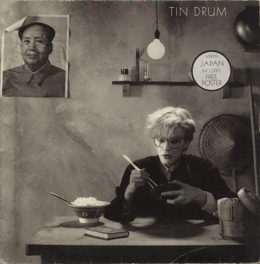 Japan Tin Drum + Poster + Stickered sleeve - VG UK Vinyl LP