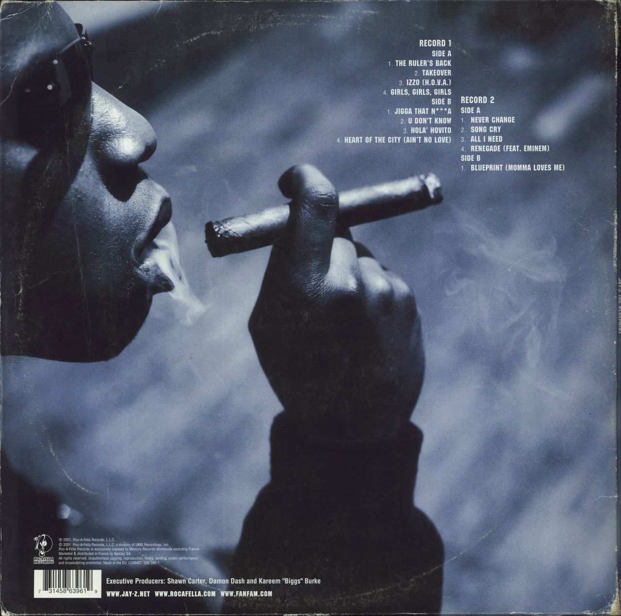 Jay-Z The Blueprint - Blue Vinyl - VG UK 2-LP vinyl set