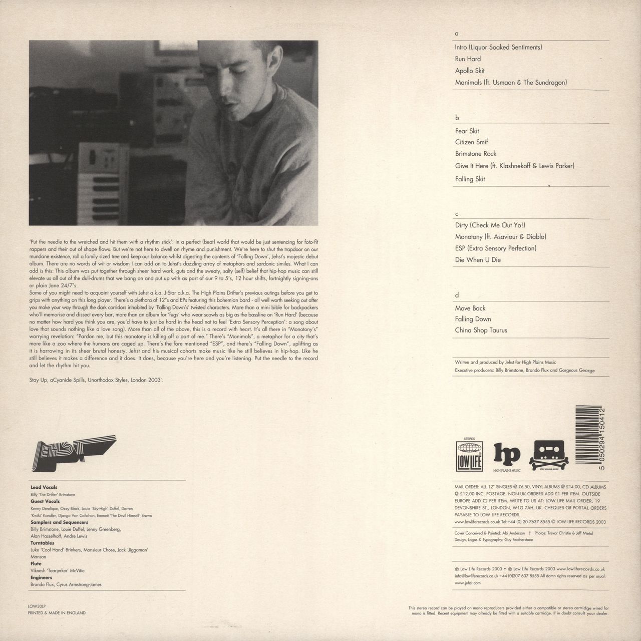 Jehst Falling Down - VG UK 2-LP vinyl set