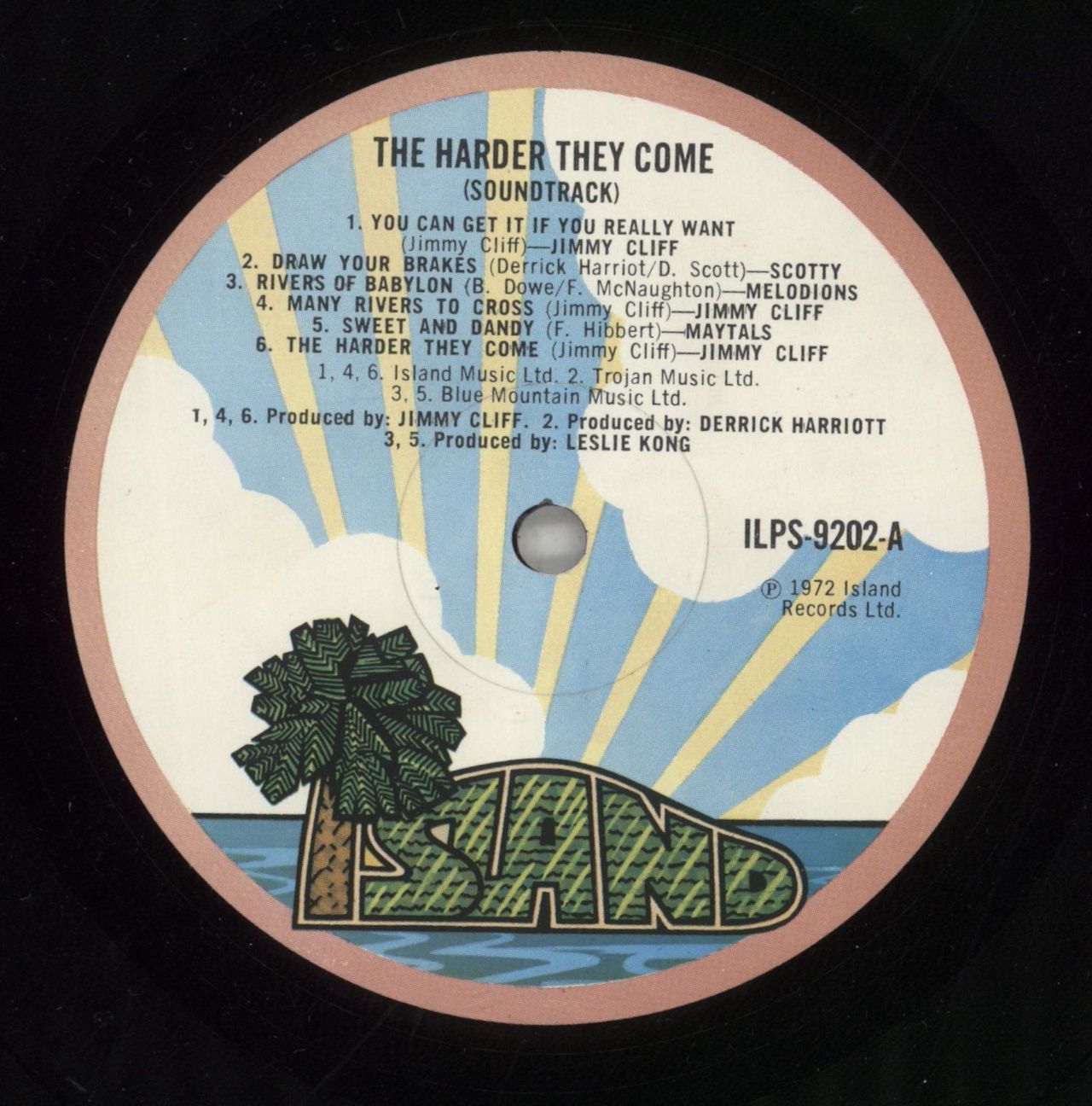 Jimmy Cliff The Harder They Come - Palm Tree Label - Hype-Sticker UK Vinyl LP