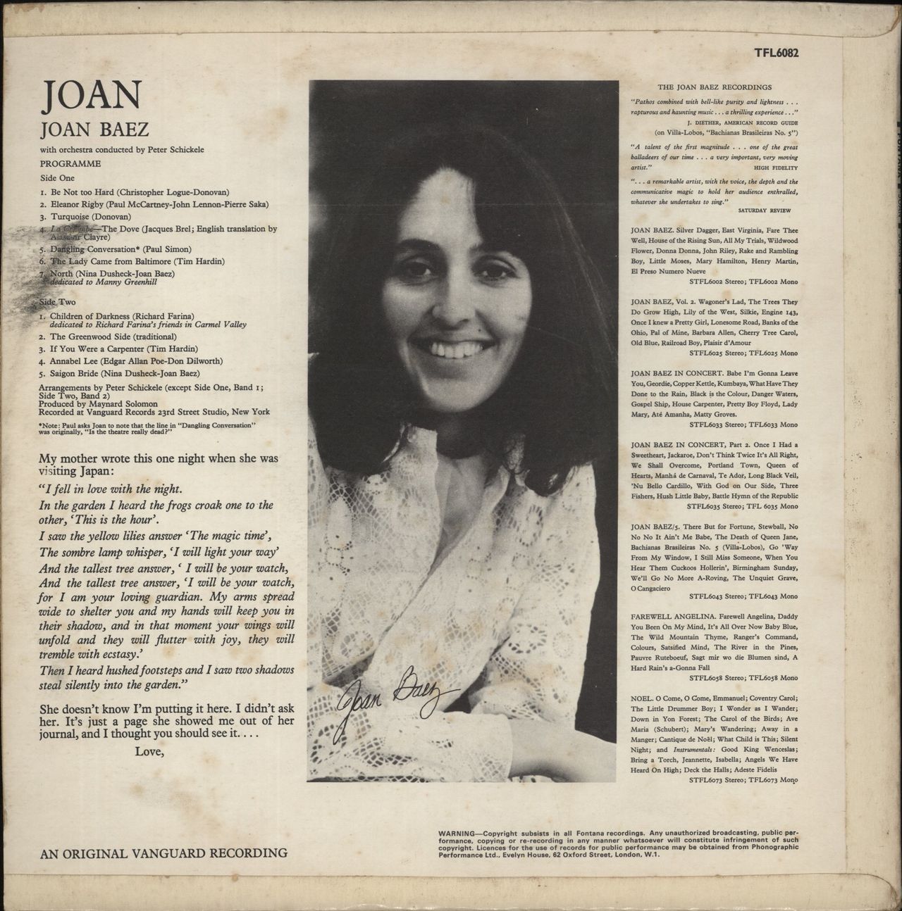 Joan Baez Joan UK Vinyl LP