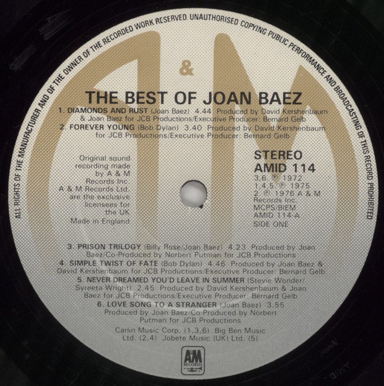 Joan Baez The Best Of Joan C. Baez UK Vinyl LP
