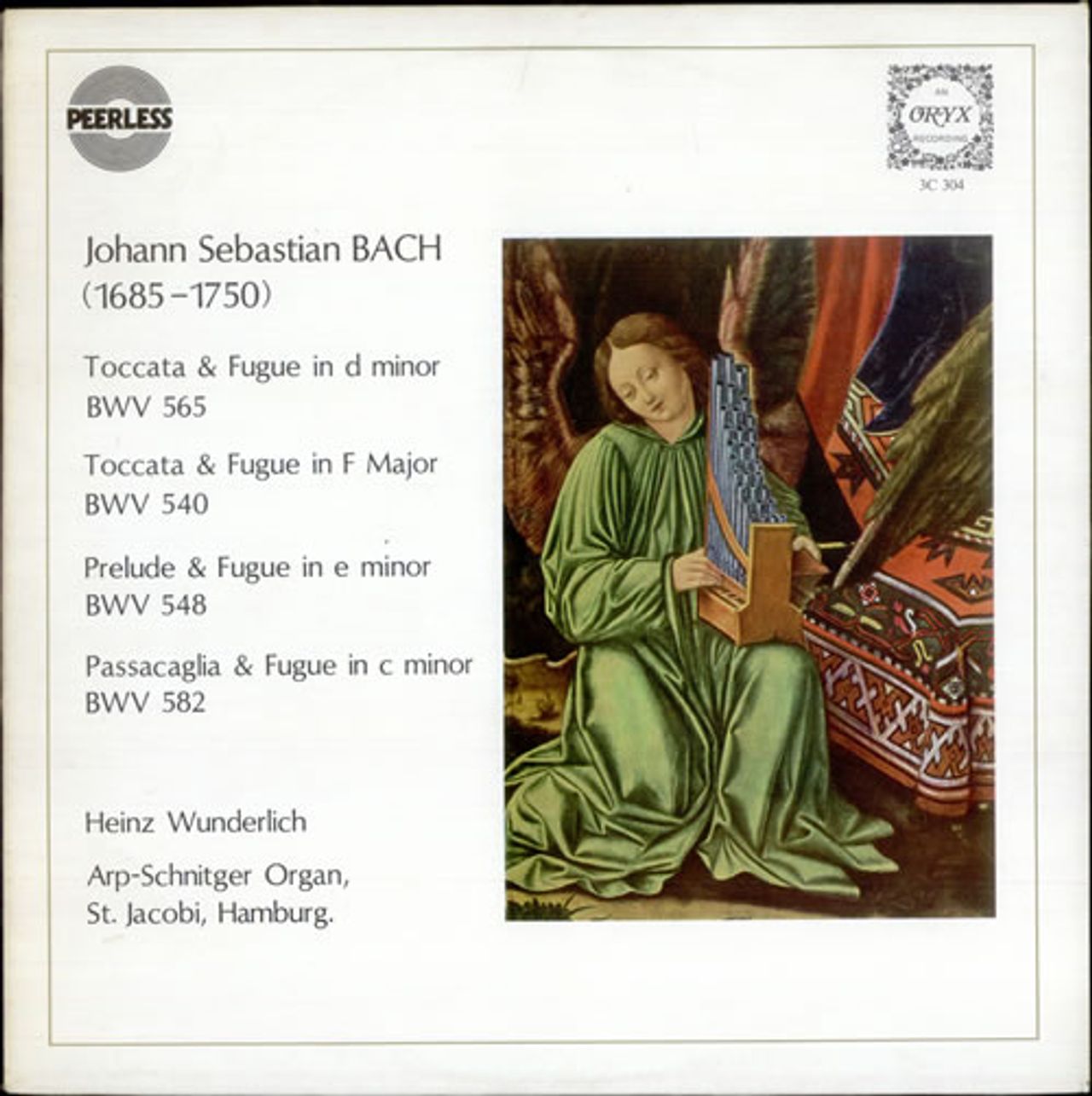 Johann Sebastian Bach Toccata & Fugue UK Vinyl LP