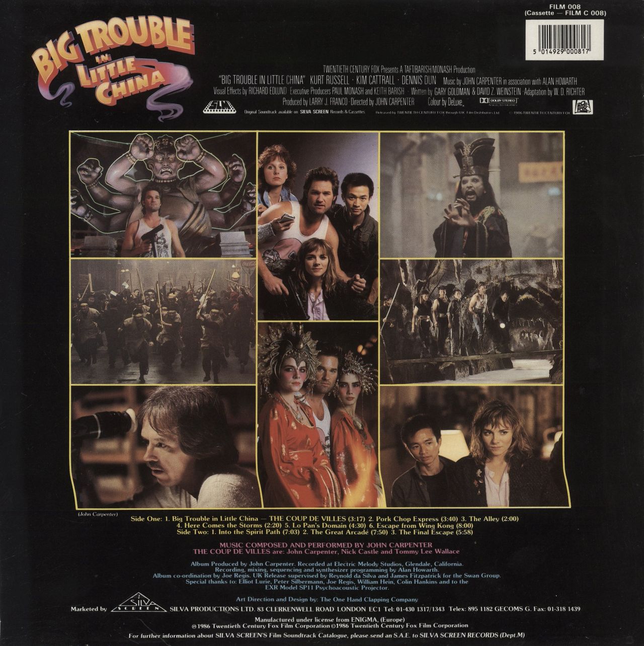 John Carpenter Big Trouble In Little China UK Vinyl LP