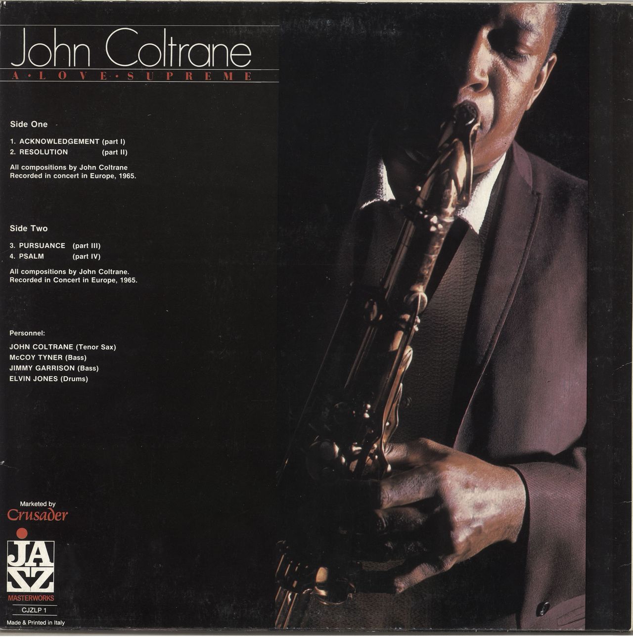 John Coltrane A Love Supreme Italian Vinyl LP