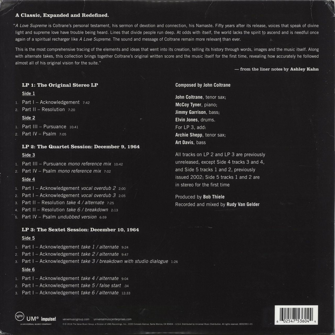 John Coltrane A Love Supreme: The Complete Masters - EX UK 3-LP vinyl set