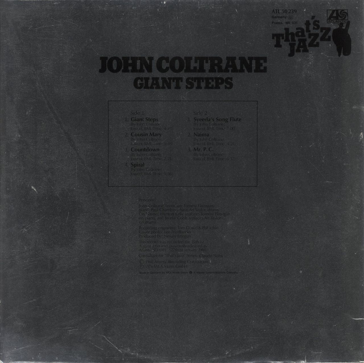 John Coltrane Giant Steps - EX German Vinyl LP