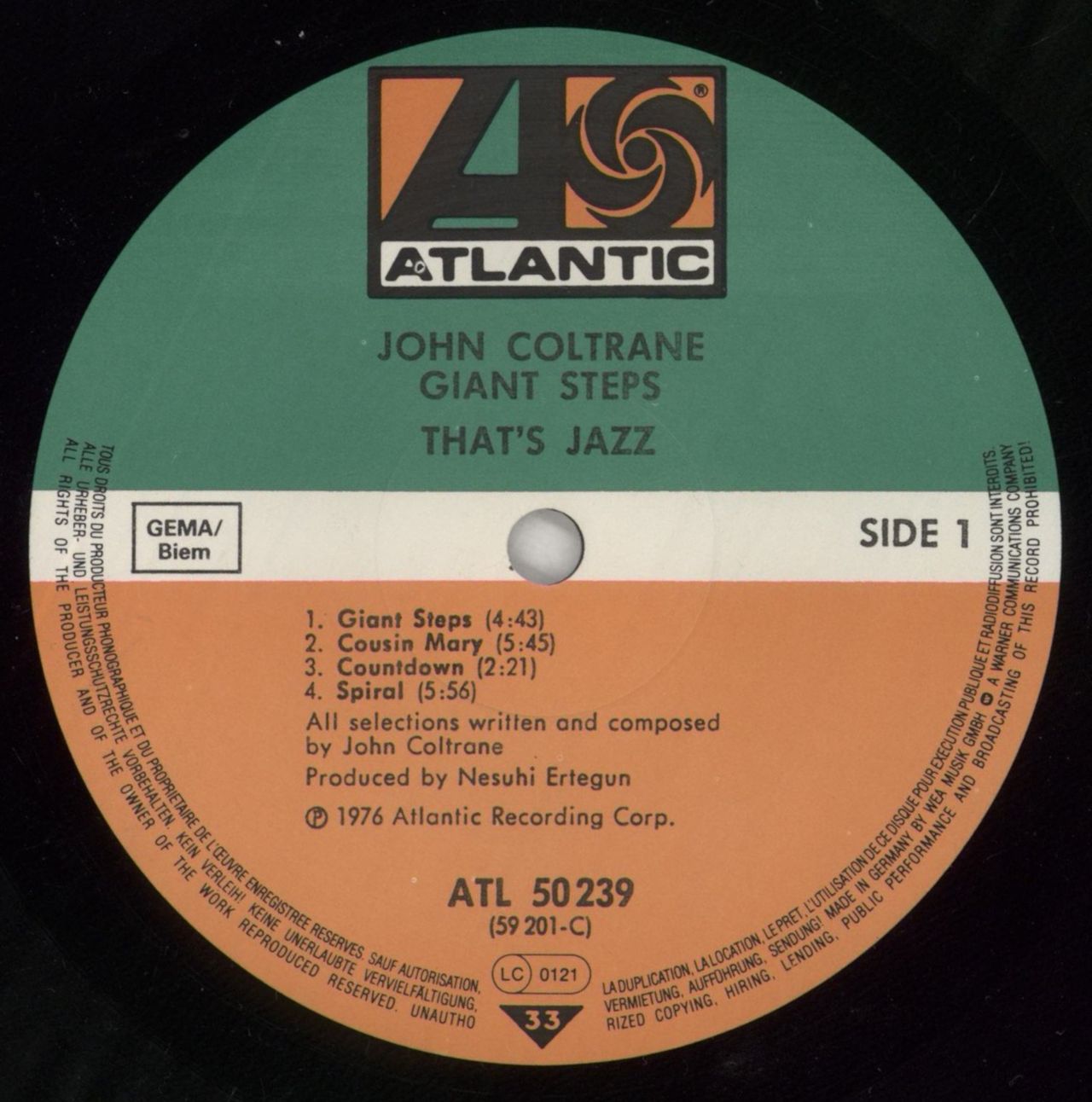 John Coltrane Giant Steps - EX German Vinyl LP