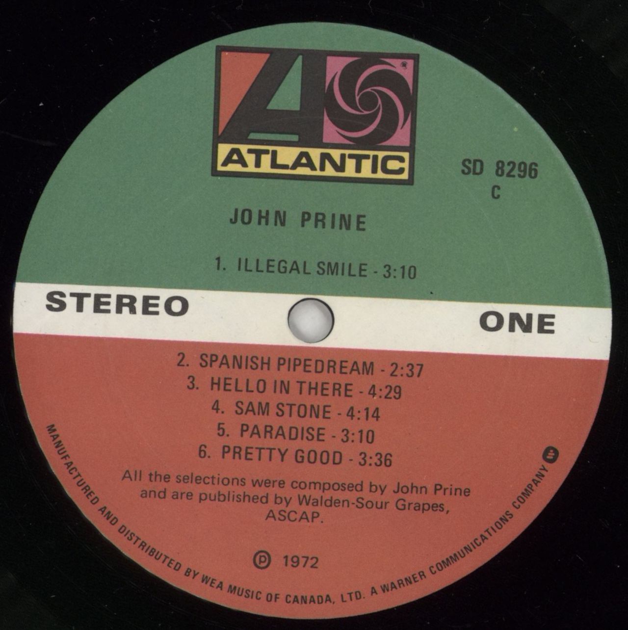 John Prine John Prine Canadian Vinyl LP