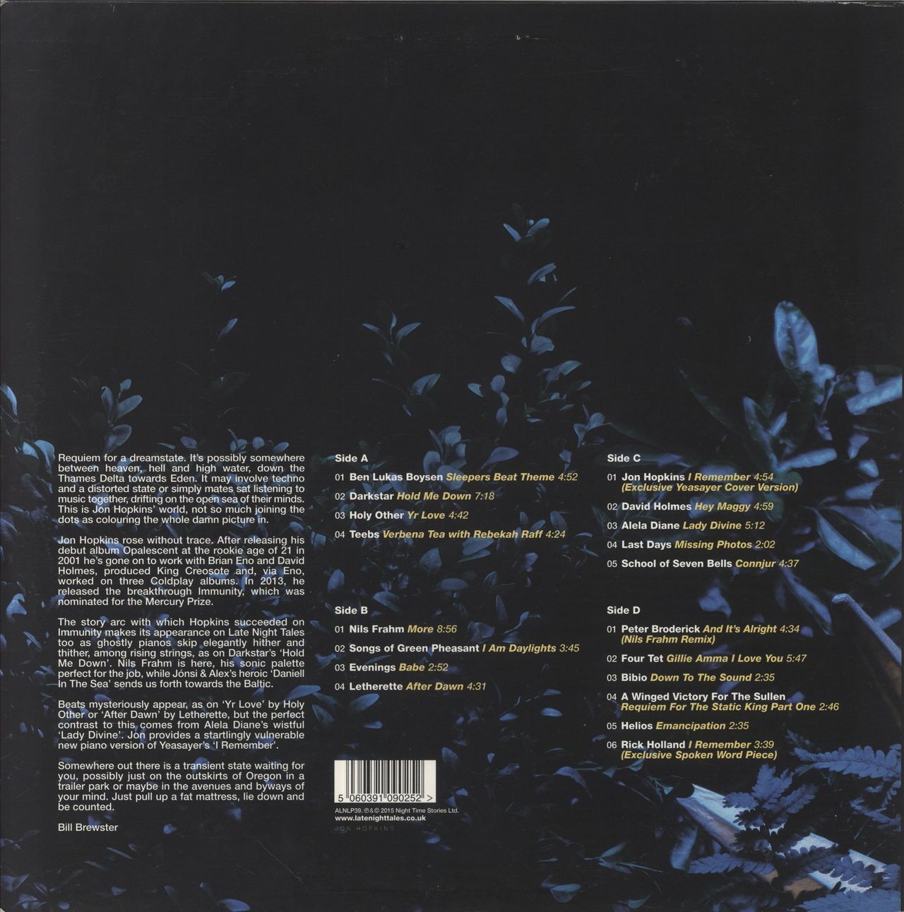Jon Hopkins LateNightTales - 180gm - EX UK 2-LP vinyl set