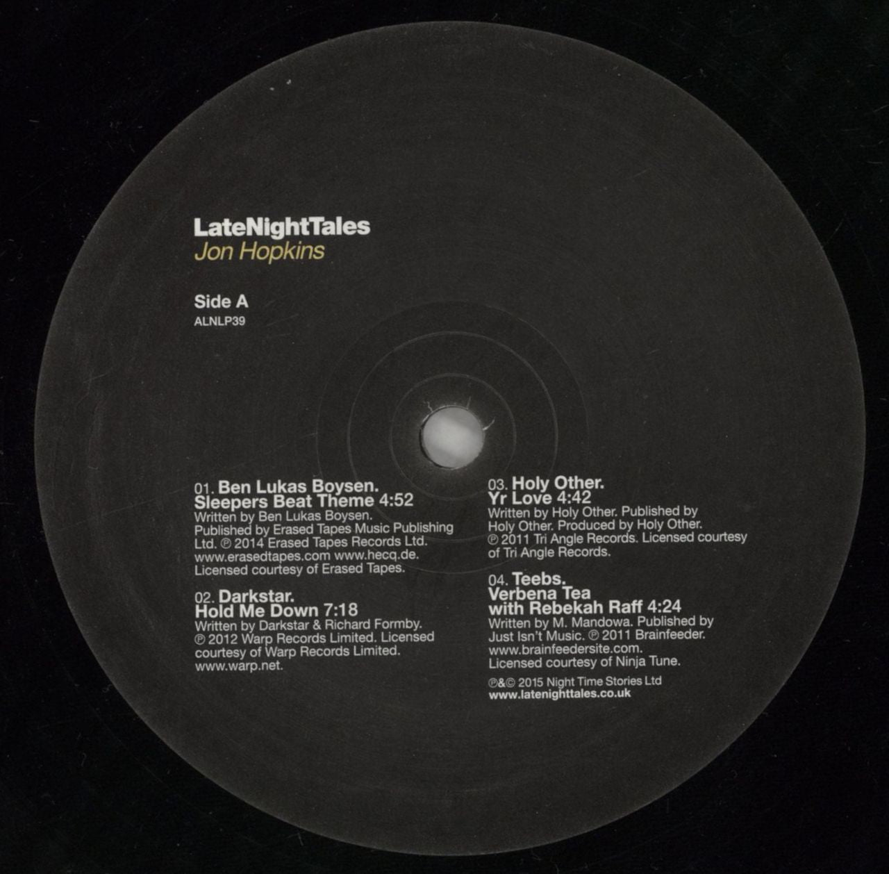 Jon Hopkins LateNightTales - 180gm - EX UK 2-LP vinyl set