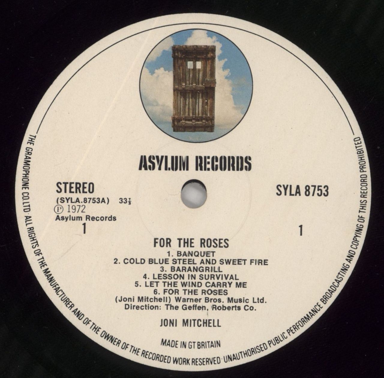 Joni Mitchell For The Roses UK Vinyl LP