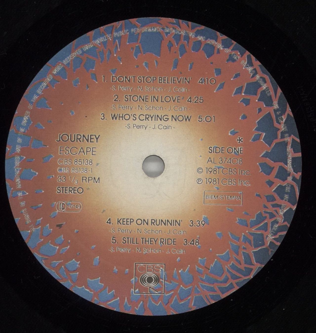 Journey Escape - 1st + Inner UK Vinyl LP
