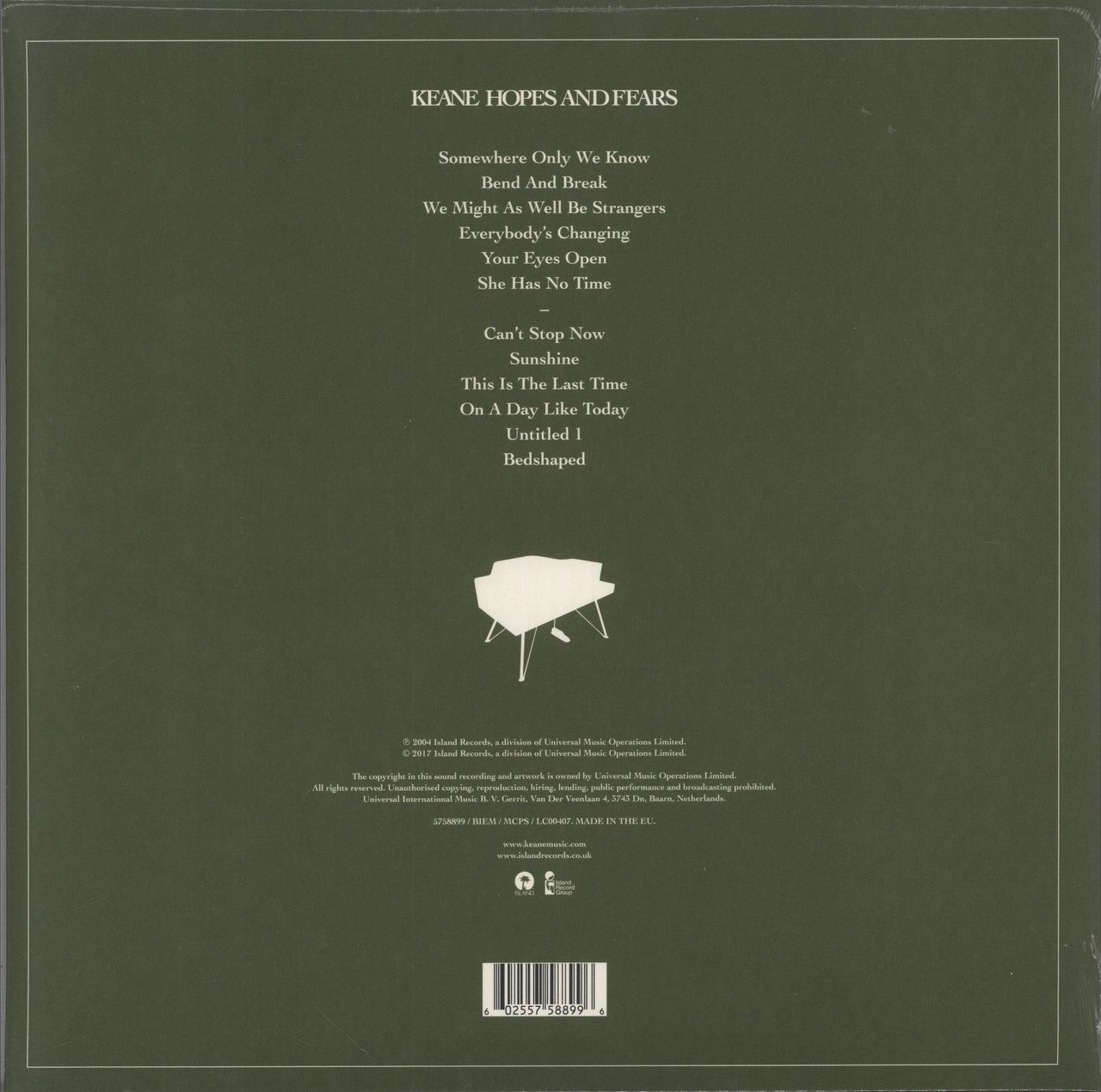 Keane (00s) Hopes And Fears - 180gm - Sealed UK Vinyl LP