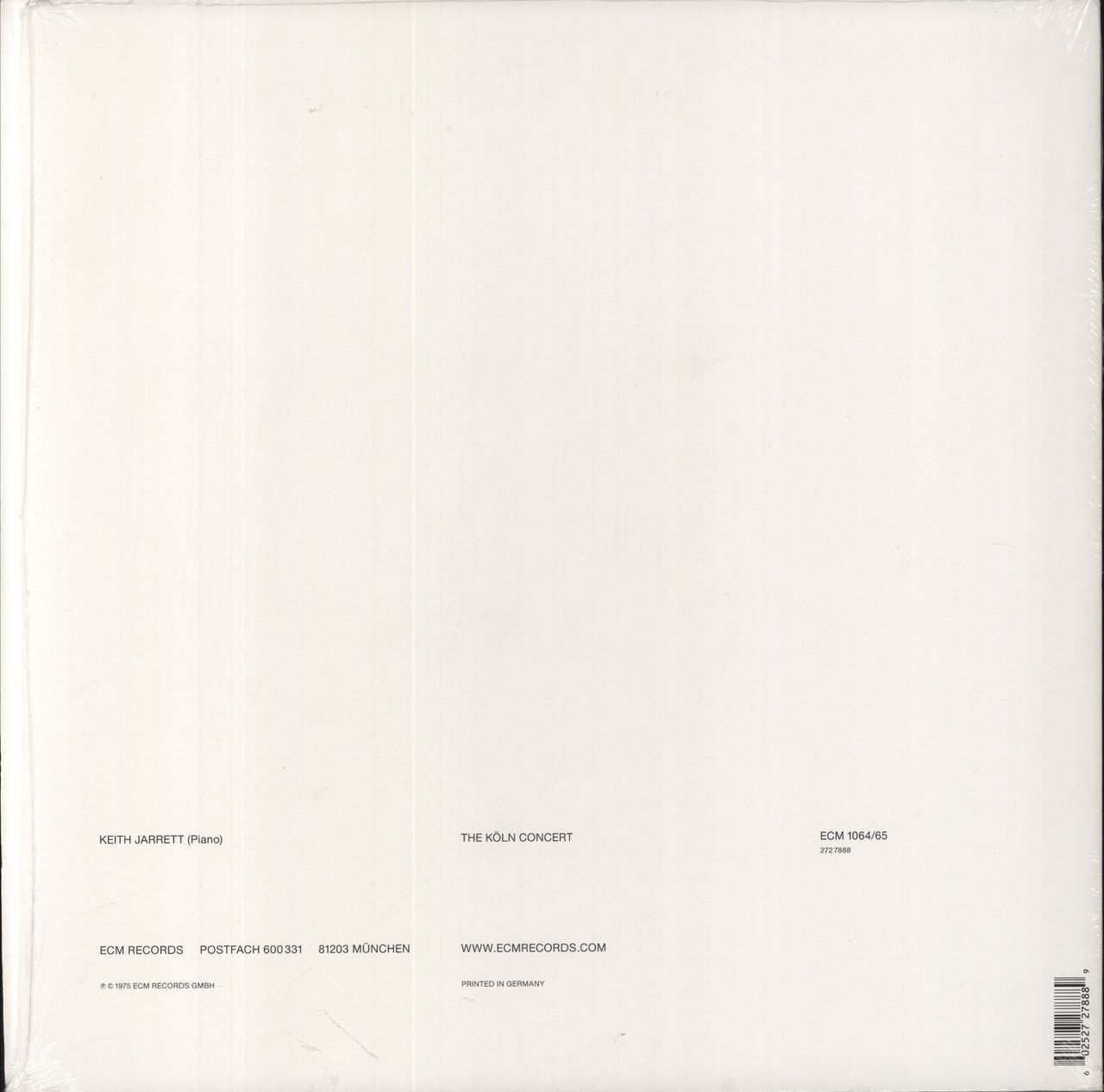 Keith Jarrett The Köln Concert - 180gm German 2-LP vinyl set